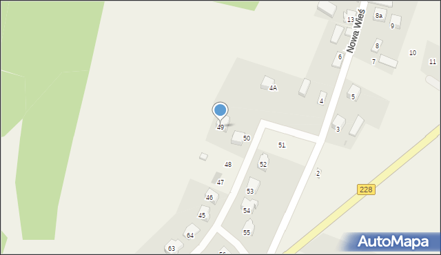 Nowa Wieś, Nowa Wieś, 49, mapa Nowa Wieś
