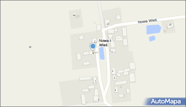 Nowa Wieś, Nowa Wieś, 9, mapa Nowa Wieś