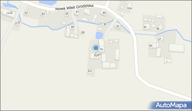 Nowa Wieś Grodziska, Nowa Wieś Grodziska, 91A, mapa Nowa Wieś Grodziska