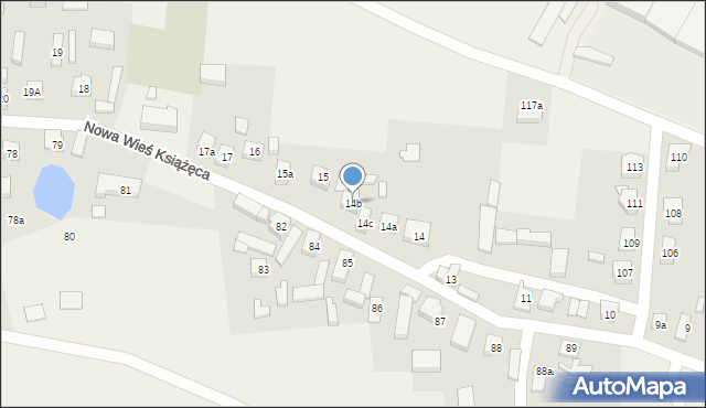 Nowa Wieś Książęca, Nowa Wieś Książęca, 14b, mapa Nowa Wieś Książęca