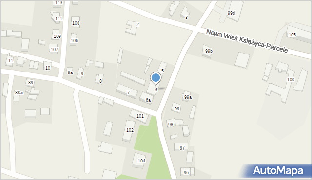 Nowa Wieś Książęca, Nowa Wieś Książęca, 6, mapa Nowa Wieś Książęca