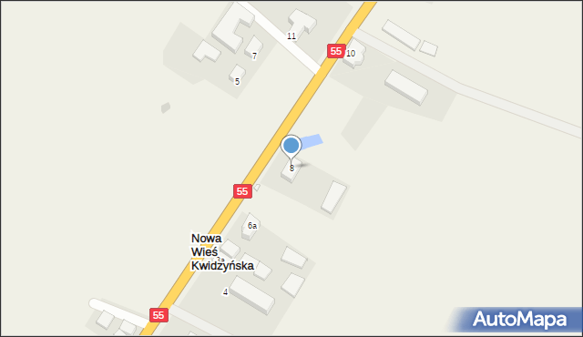 Nowa Wieś Kwidzyńska, Nowa Wieś Kwidzyńska, 8, mapa Nowa Wieś Kwidzyńska