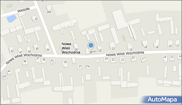 Nowa Wieś Wschodnia, Nowa Wieś Wschodnia, 26, mapa Nowa Wieś Wschodnia