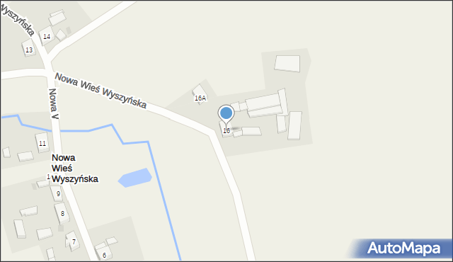 Nowa Wieś Wyszyńska, Nowa Wieś Wyszyńska, 16, mapa Nowa Wieś Wyszyńska