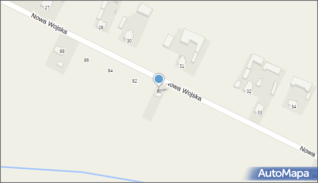 Nowa Wojska, Nowa Wojska, 80, mapa Nowa Wojska