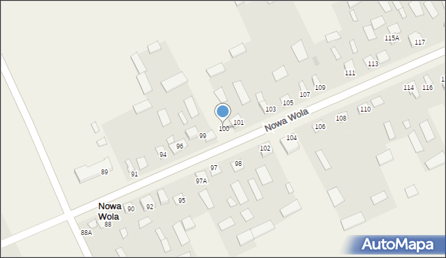 Nowa Wola, Nowa Wola, 100, mapa Nowa Wola