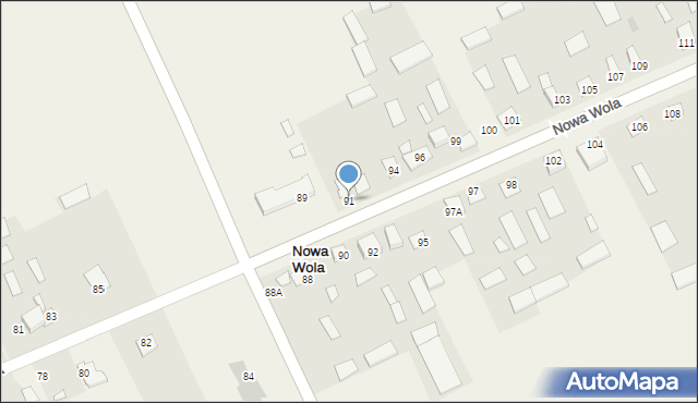 Nowa Wola, Nowa Wola, 91, mapa Nowa Wola