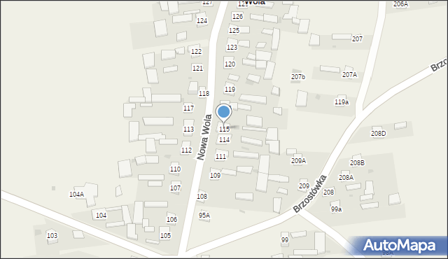 Nowa Wola, Nowa Wola, 115, mapa Nowa Wola