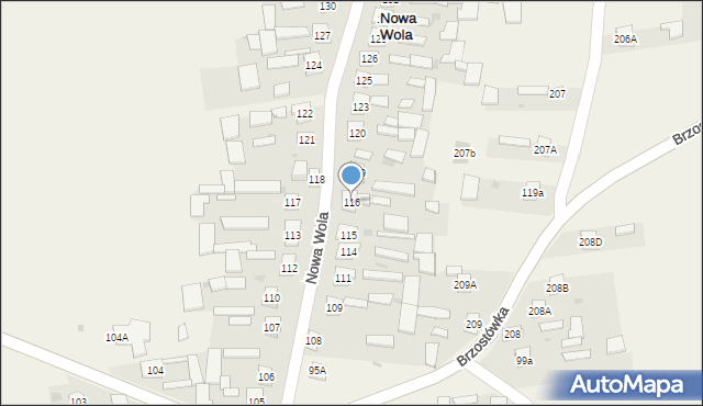 Nowa Wola, Nowa Wola, 116, mapa Nowa Wola
