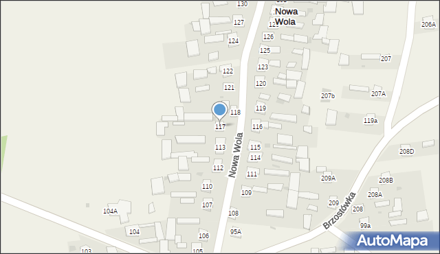 Nowa Wola, Nowa Wola, 117, mapa Nowa Wola