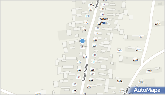 Nowa Wola, Nowa Wola, 121, mapa Nowa Wola
