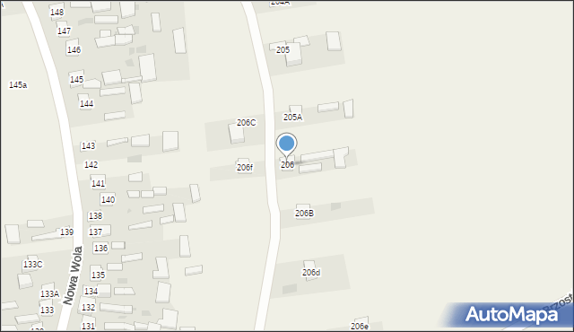 Nowa Wola, Nowa Wola, 206, mapa Nowa Wola