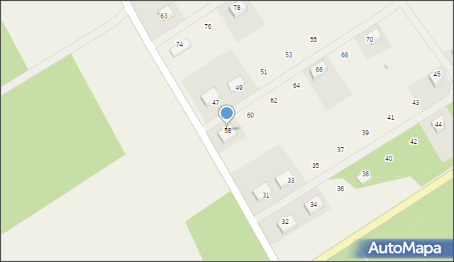 Nowe Biskupice, Nowe Biskupice, 58, mapa Nowe Biskupice