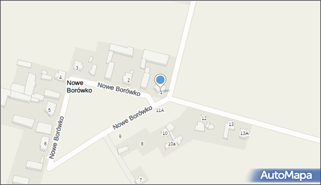 Nowe Borówko, Nowe Borówko, 1, mapa Nowe Borówko