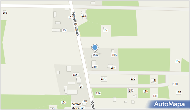 Nowe Borsuki, Nowe Borsuki, 15W, mapa Nowe Borsuki