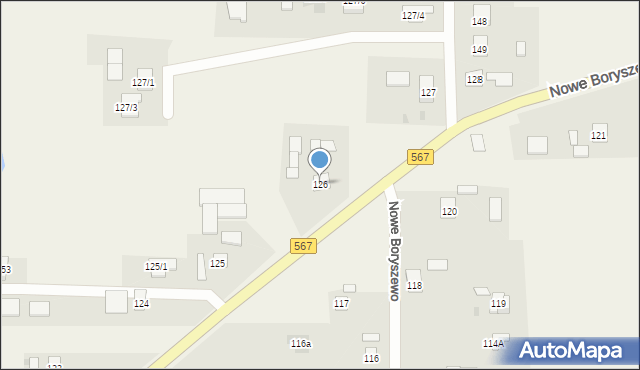 Nowe Boryszewo, Nowe Boryszewo, 126, mapa Nowe Boryszewo