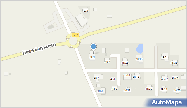 Nowe Boryszewo, Nowe Boryszewo, 48/3a, mapa Nowe Boryszewo