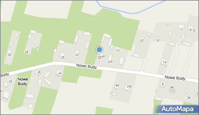 Nowe Budy, Nowe Budy, 12, mapa Nowe Budy