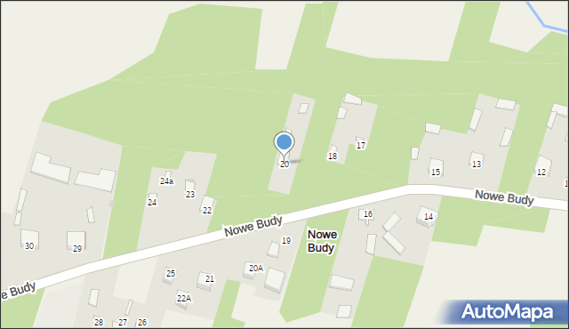 Nowe Budy, Nowe Budy, 20, mapa Nowe Budy