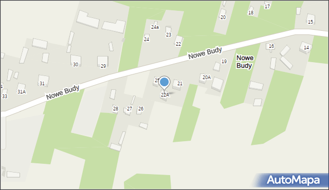 Nowe Budy, Nowe Budy, 22A, mapa Nowe Budy