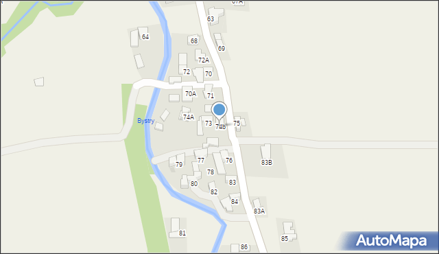 Nowe Bystre, Nowe Bystre, 74b, mapa Nowe Bystre