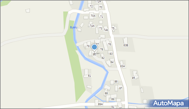 Nowe Bystre, Nowe Bystre, 80, mapa Nowe Bystre