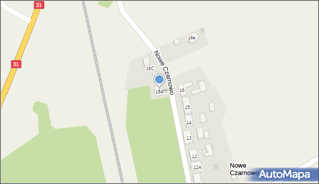 Nowe Czarnowo, Nowe Czarnowo, 16A, mapa Nowe Czarnowo