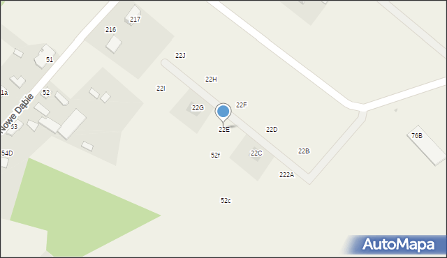 Nowe Dąbie, Nowe Dąbie, 22E, mapa Nowe Dąbie