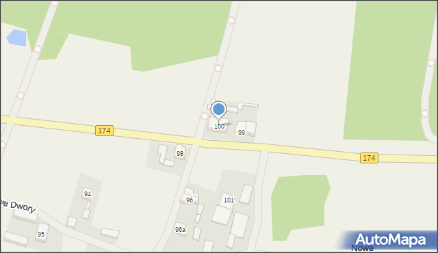 Nowe Dwory, Nowe Dwory, 100, mapa Nowe Dwory