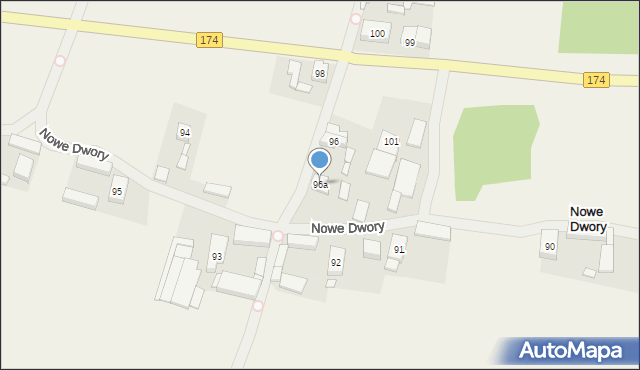 Nowe Dwory, Nowe Dwory, 96a, mapa Nowe Dwory