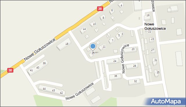 Nowe Gołuszowice, Nowe Gołuszowice, 15, mapa Nowe Gołuszowice