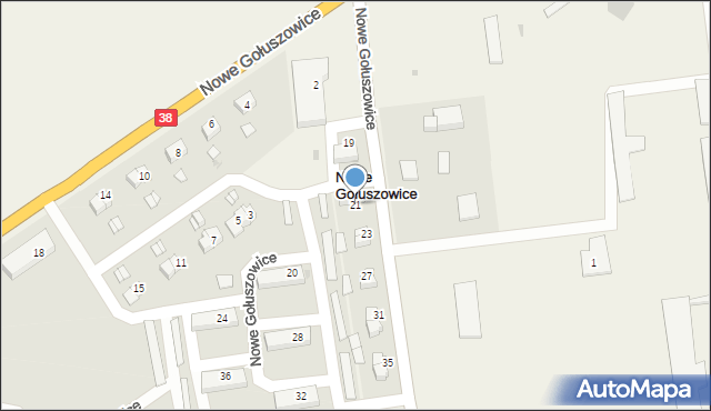 Nowe Gołuszowice, Nowe Gołuszowice, 21, mapa Nowe Gołuszowice