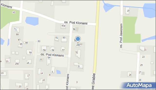 Nowe Grabie, Nowe Grabie, 192, mapa Nowe Grabie