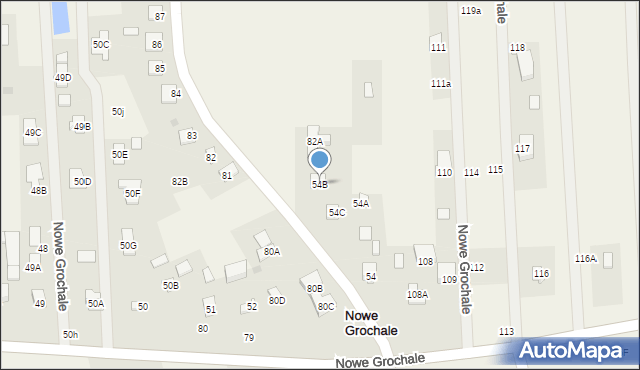 Nowe Grochale, Nowe Grochale, 54B, mapa Nowe Grochale