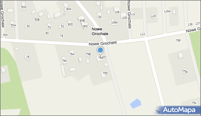 Nowe Grochale, Nowe Grochale, 75A, mapa Nowe Grochale