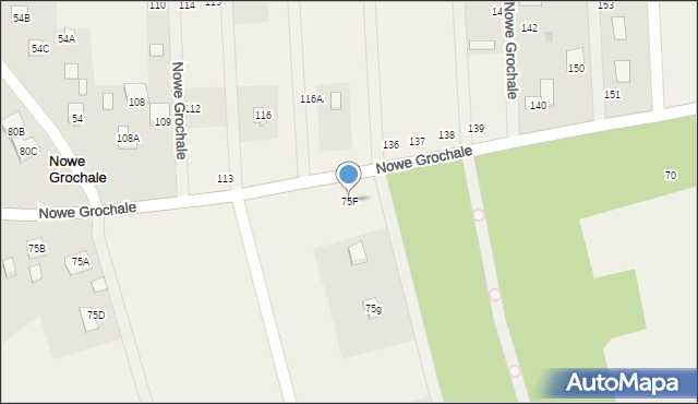 Nowe Grochale, Nowe Grochale, 75F, mapa Nowe Grochale