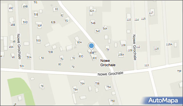 Nowe Grochale, Nowe Grochale, 80B, mapa Nowe Grochale