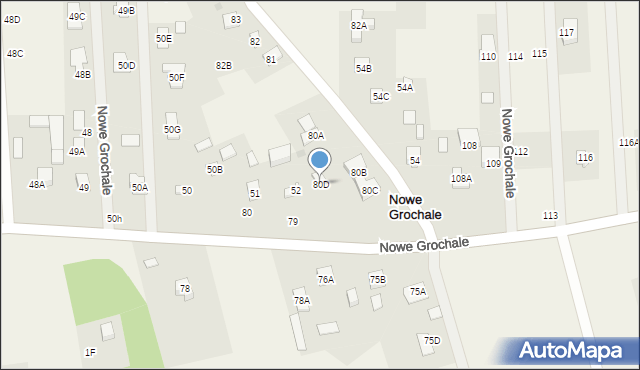 Nowe Grochale, Nowe Grochale, 80D, mapa Nowe Grochale