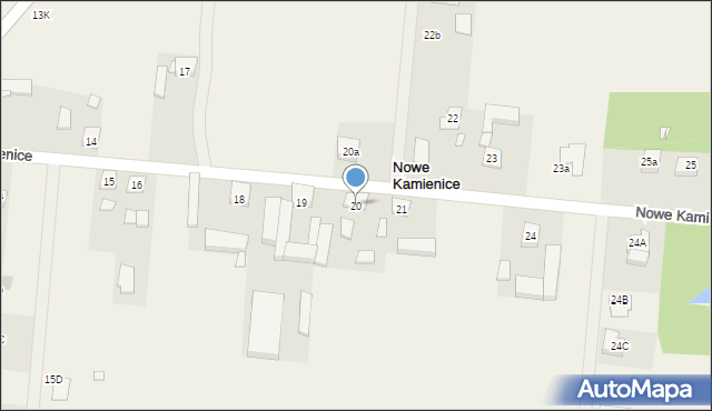 Nowe Kamienice, Nowe Kamienice, 20, mapa Nowe Kamienice