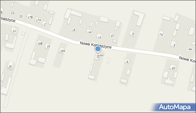 Nowe Komaszyce, Nowe Komaszyce, 12, mapa Nowe Komaszyce