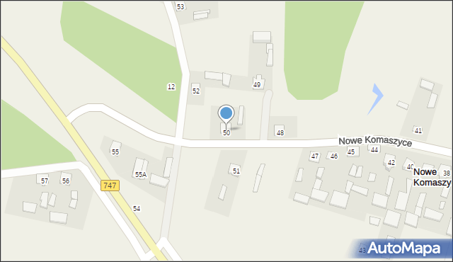 Nowe Komaszyce, Nowe Komaszyce, 50A, mapa Nowe Komaszyce
