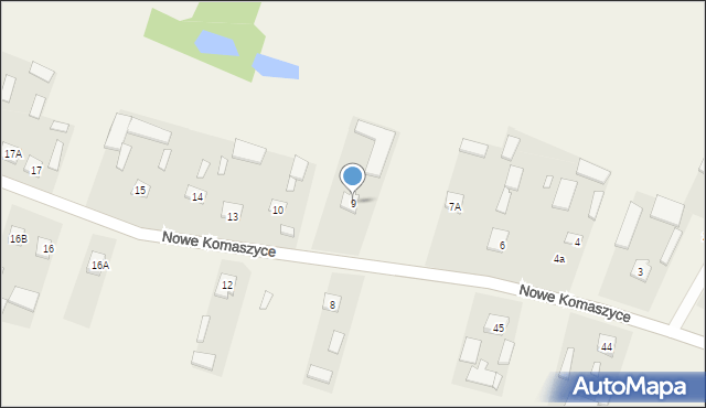Nowe Komaszyce, Nowe Komaszyce, 9, mapa Nowe Komaszyce