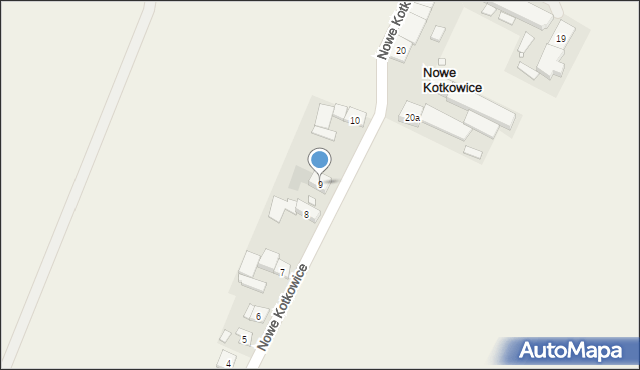 Nowe Kotkowice, Nowe Kotkowice, 9, mapa Nowe Kotkowice