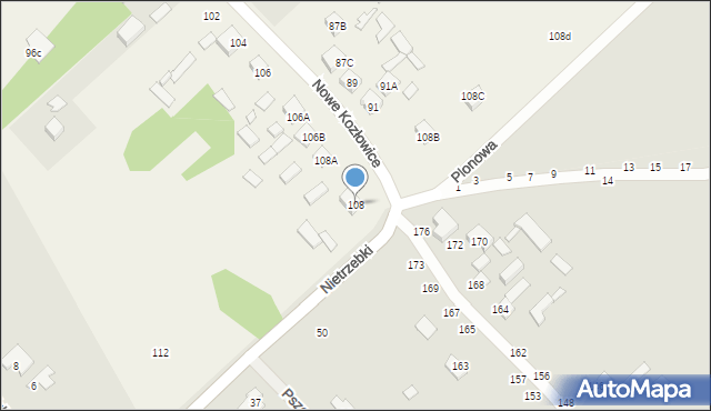 Nowe Kozłowice, Nowe Kozłowice, 108, mapa Nowe Kozłowice