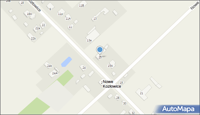 Nowe Kozłowice, Nowe Kozłowice, 15, mapa Nowe Kozłowice