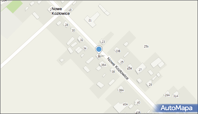 Nowe Kozłowice, Nowe Kozłowice, 36, mapa Nowe Kozłowice