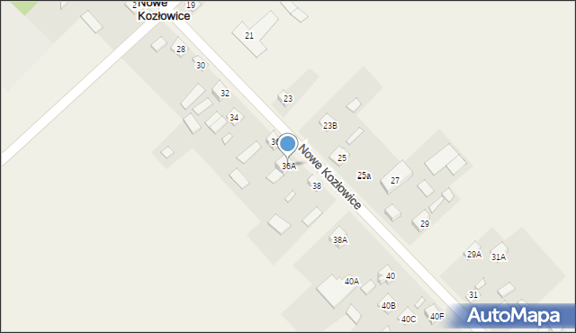 Nowe Kozłowice, Nowe Kozłowice, 36A, mapa Nowe Kozłowice