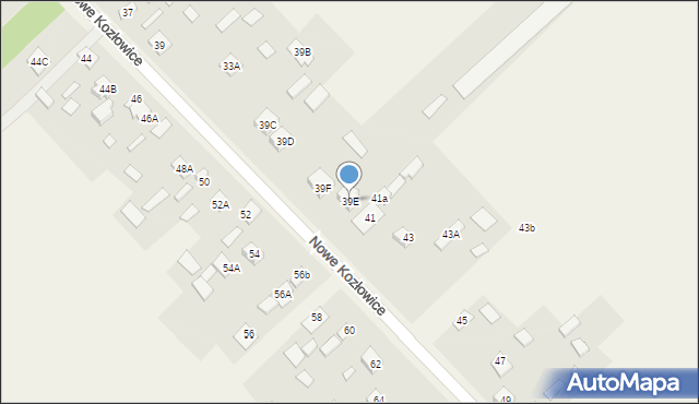 Nowe Kozłowice, Nowe Kozłowice, 39E, mapa Nowe Kozłowice