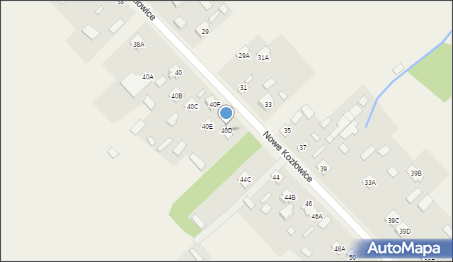 Nowe Kozłowice, Nowe Kozłowice, 40D, mapa Nowe Kozłowice