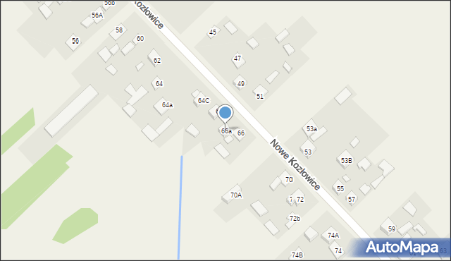 Nowe Kozłowice, Nowe Kozłowice, 66a, mapa Nowe Kozłowice